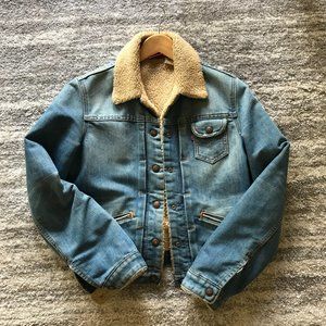 Vintage Women Levi's denim faux sheep skin jacket